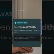 Screen Avail Width In Javascript Frontenddeveloper Javascript Javascriptfunctions Htmlcsscode