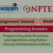 Programming Data Structures And Algorithms Using Python Week 4 NPTEL 2026 Nptel Myswayam