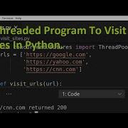 Multi Threaded Program Using A Thread Pool To Visit Websites In Python
