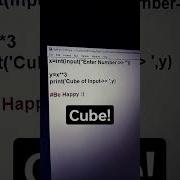 Cube Of Any Number Using Python Python Shorts