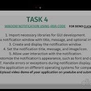 Task 4 Window Notification Using Java Code