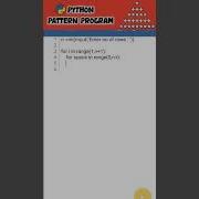 Python Tutorial Python Pattern Program Shorts Basiccode Pythonprogramming