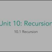 AP CSA 10 1 Recursion