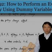 How To Perform An Event Study Using Dummy Variables Five Minute Econometrics Topic 92