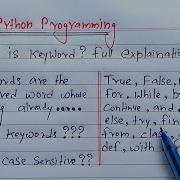 Python Keywords Learn Coding