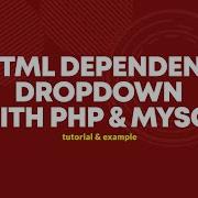 AJAX PHP MYSQL Dependent Dropdown Simple Example
