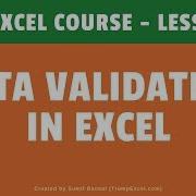 Data Validation In Excel Drop Down Lists FREE Excel Course