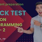 Mock Tests Python Programming Test 2 Placement Preparation NxtWave CCPB Advance Python