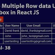 Delete Multiple Rows Using Checkbox In React Js
