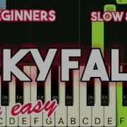 ADELE SKYFALL SLOW EASY PIANO TUTORIAL
