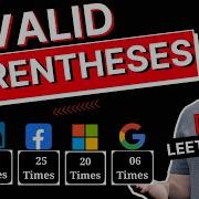 Valid Parentheses 20 String Interview Question Tesla Google Amazon Microsoft Facebook Apple