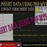 Contact Form Using Php Mysql How To Add Data Using Php Mysql Insert Data Using Php Mysql