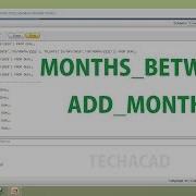 Oracle Tutorial Date Functions MONTHS BETWEEN ADD MONTHS