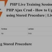 PHP Live Training Session PHP Ajax Crud How To Update Data Using Stored Procedure Part 4