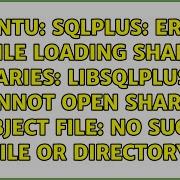 Sqlplus Error While Loading Shared Libraries Libsqlplus So Cannot Open Shared Object File No
