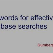 Keywords For Effective Database Searches
