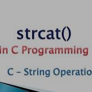 Strcat Function In C Programming