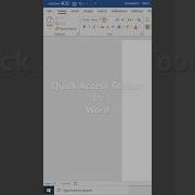 Quick Access Toolbar In Word