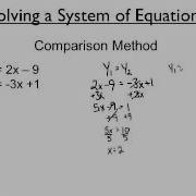 Systems Of Linear Equations Comparison Method MrEMathVideos