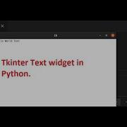 Tkinter Text Widget In Python