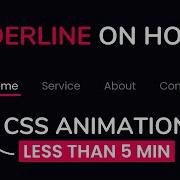 Draw Underline Link On Hover Effect CSS Menu Hover Effect With Animation