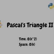 Pascal S Triangle II Python Recursive Solution