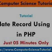 Update Records In Mysql Database Using Php