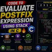Code To Evaluate Postfix Expression Using Stack In C