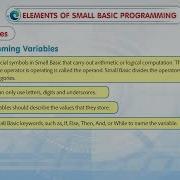 Sharing A Program And Elements Of Small Basic Programming