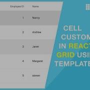 Cell Customization In React Data Grid Using Templates