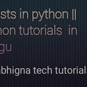 8 Lists In Python Python Tutorials In Telugu