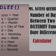 Microsoft Access Number Of Days Between Two Dates DATEDIFF Function Date Difference
