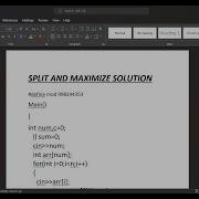 SPLIT AND MAXIMIZE CODECHEF SOLUTION