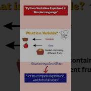 Python Variables Explained In Simple Language Coding Python Shorts LearnComputerWithRCS