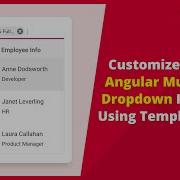 Customize Angular MultiSelect Dropdown Items Using Templates