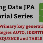 Spring Data JPA Tutorial 9 Primary Key Generation Strategies AUTO IDENTITY SEQUENCE And TABLE
