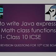 How To Write Java Expression Using Math Functions Class 10 ICSE Java 2 QP Revision For Board