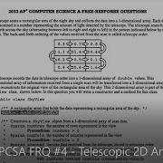 JAVA Lesson 98 APCSA 2013 Free Response Question 4 Telescopic 2D Array
