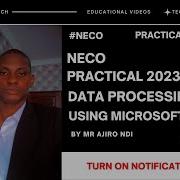 NECO 2023 Data Processing Practical On Microsoft Word WAEC