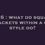 CSS What Do Square Brackets Within A Css Style Do