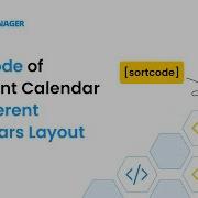 Shortcode Of The Event Calendar For Different Calendars Layout