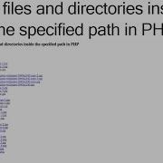 List Files And Directories Inside The Specified Path In PHP
