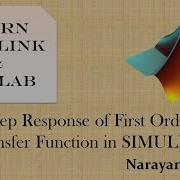Step Response Of First Order Transfer Function In SIMULINK