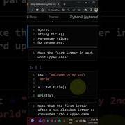 Swapcase Title String Method Python English Python Shorts