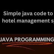 Java Code For Hotel Management System