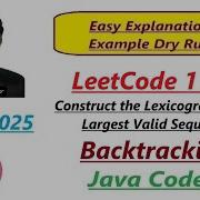 Construct The Lexicographically Largest Valid Sequence LeetCode 1718 Java Code Developer Coder