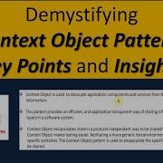 Demystifying Context Object Pattern Key Points And Insights