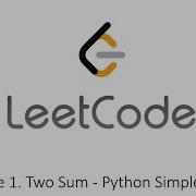 Leetcode 1 Two Sum Python Simple Solution