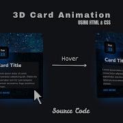 CSS Easy 3D Card Animation Hover Effects HTML CSS Tutorial For Beginners