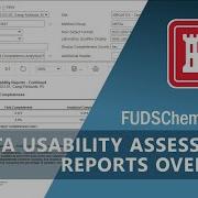 Data Usability Assessment Reports Overview FUDSChem